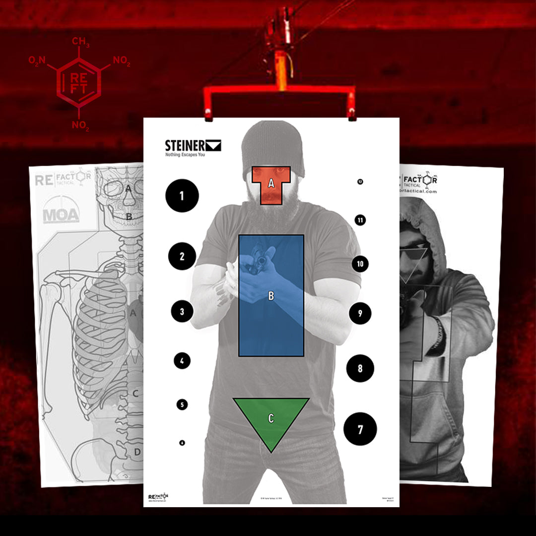 RE Factor Tactical shooting targets are the best shooting targets for pistol training, rifle training, and dynamic tactical shooting. 